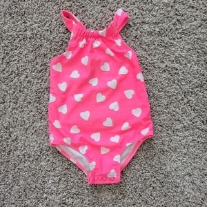 Carter's 12M Pink Hearts Swim Suit